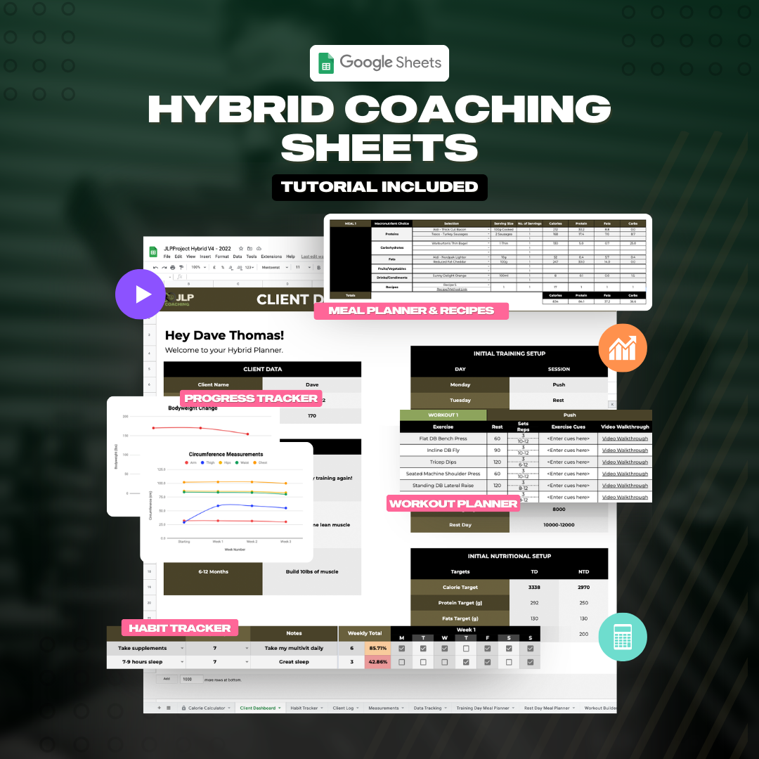 Hybrid Coaching Sheets – Google Sheet